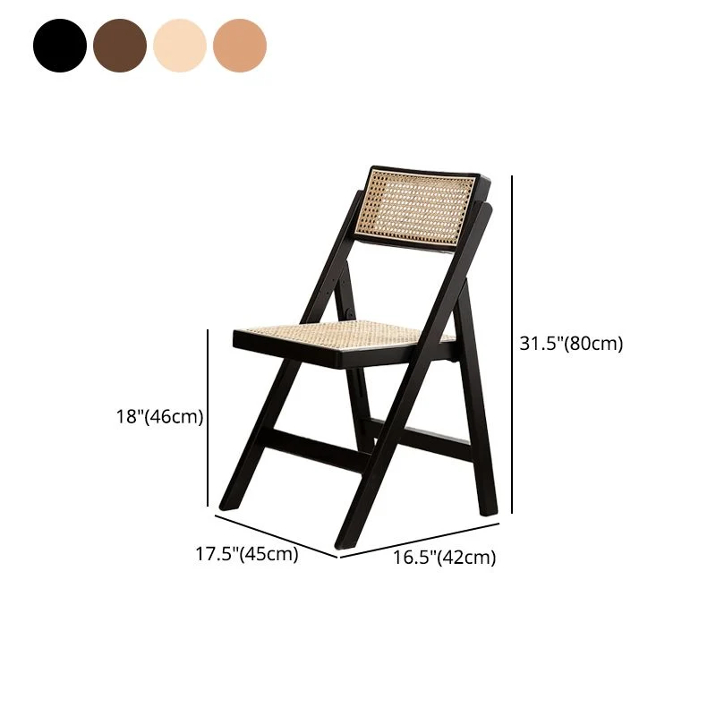 Sedia laterale pieghevole stile moderno, senza braccioli, con schienale aperto e gambe legno Clearhalo