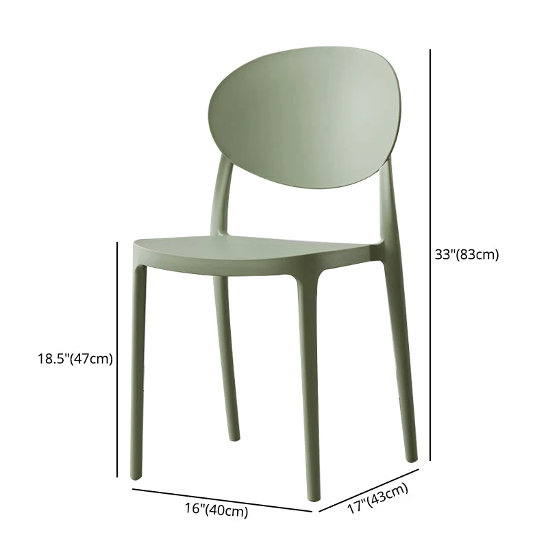 Sedia laterale plastica con schienale aperto Sedie da pranzo scandinave impilabili senza braccioli Clearhalo