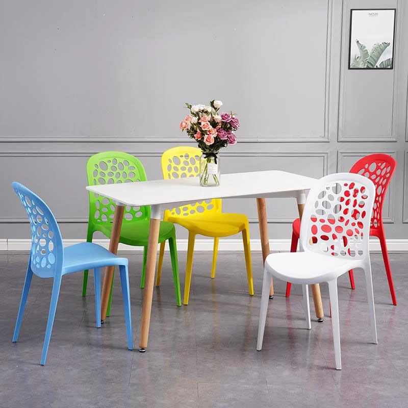 Sedia laterale plastica senza braccioli stile moderno Sedia laterale con schienale aperto Clearhalo