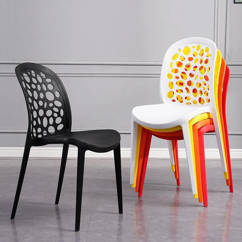 Sedia laterale plastica senza braccioli stile moderno Sedia laterale con schienale aperto Clearhalo