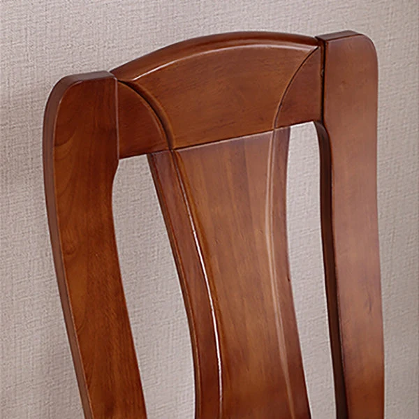 Sedia laterale da pranzo da cucina legno di gomma Sedia laterale moderna con schienale doghe Clearhalo