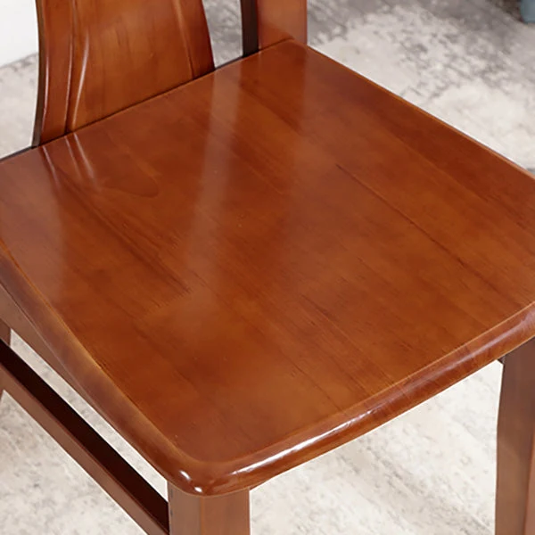 Sedia laterale da pranzo da cucina legno di gomma Sedia laterale moderna con schienale doghe Clearhalo