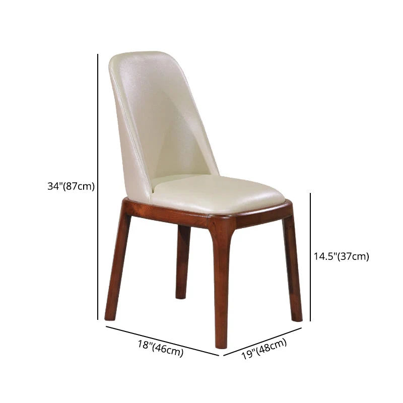 Sedia laterale da pranzo da cucina minimalista legno massello Sedia laterale da pranzo con schienale massiccio Clearhalo