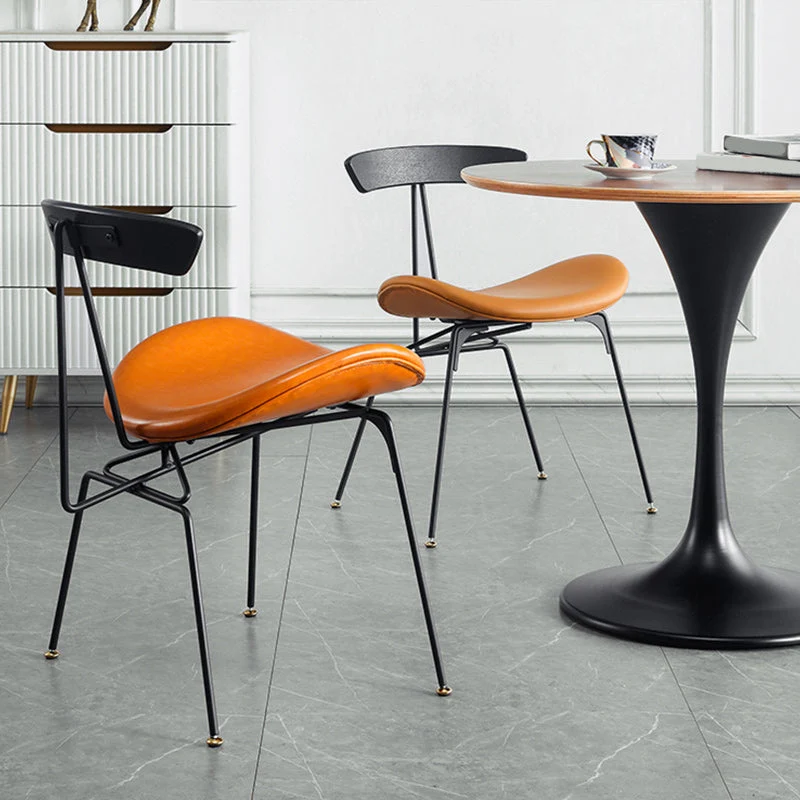 Sedia laterale da pranzo imbottita metallo Sedia laterale da pranzo industriale Clearhalo