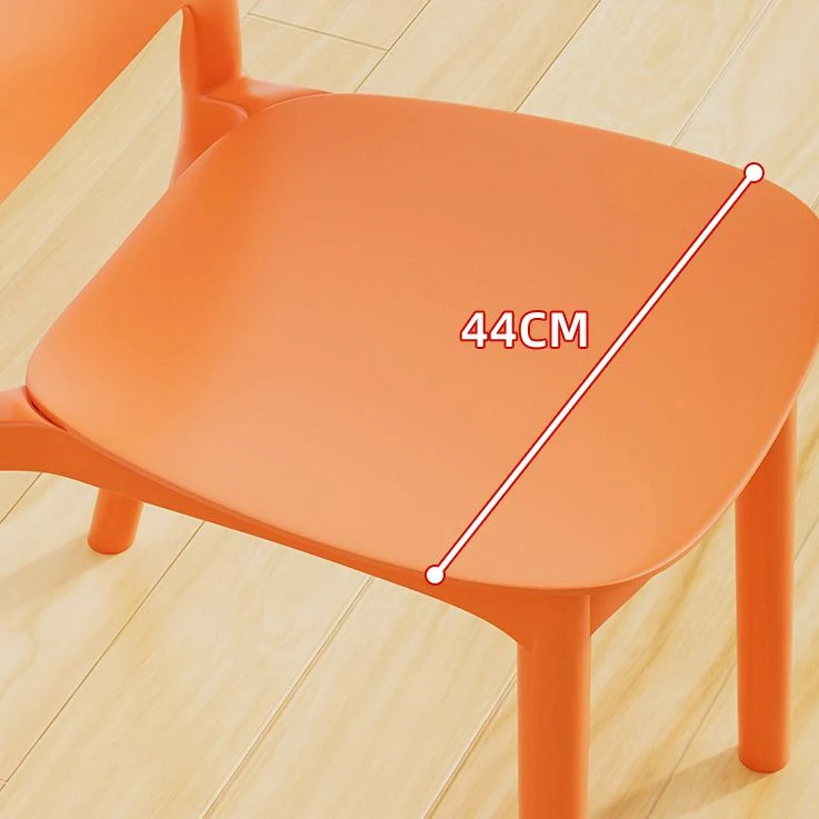 Sedia laterale da pranzo impilabile plastica con schienale aperto per sala da pranzo moderna Clearhalo