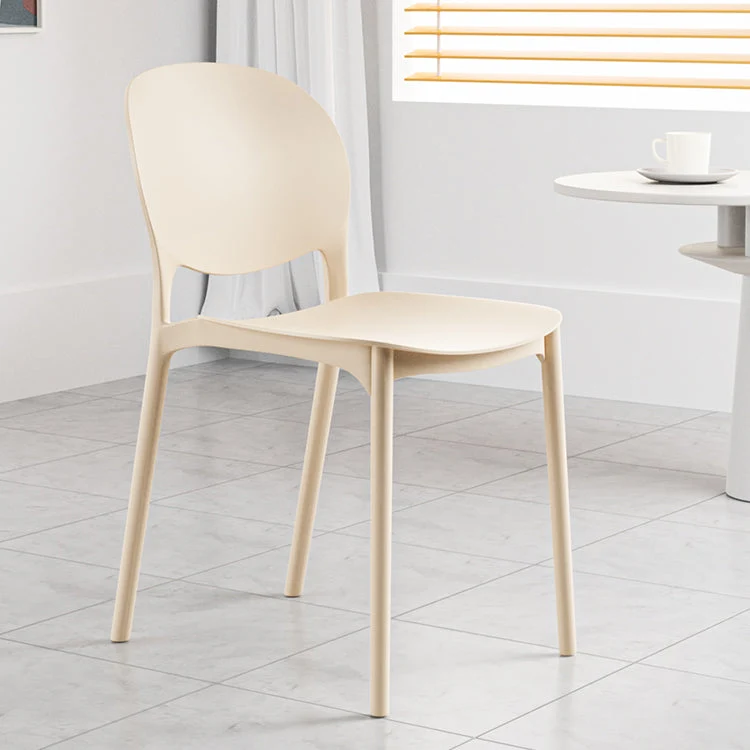 Sedia laterale da pranzo impilabile plastica con schienale aperto per sala da pranzo moderna Clearhalo