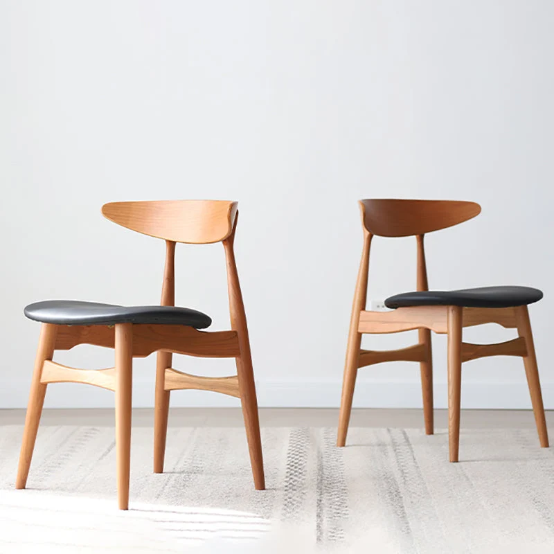 Sedia laterale da pranzo legno massello da cucina contemporanea con schienale aperto Clearhalo