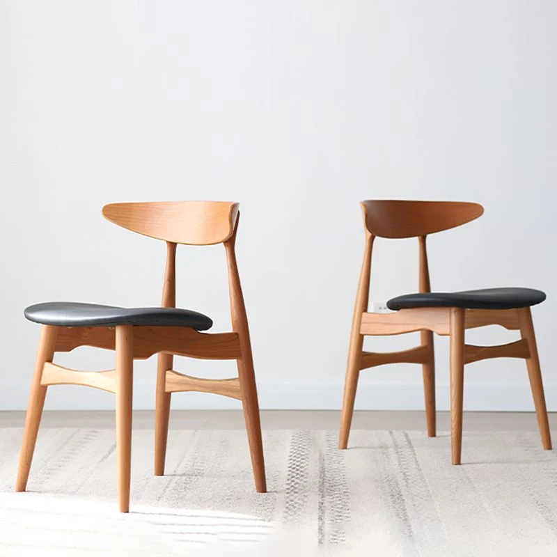 Sedia laterale da pranzo legno massello da cucina contemporanea con schienale aperto Clearhalo