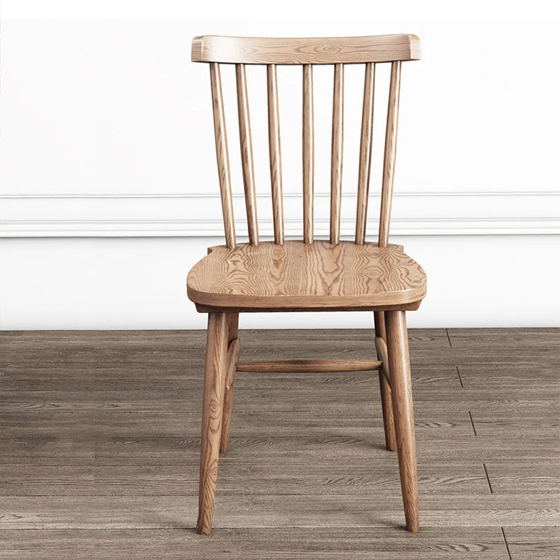 Sedia laterale da pranzo legno per cucina, sedia laterale con schienale doghe colore naturale Clearhalo
