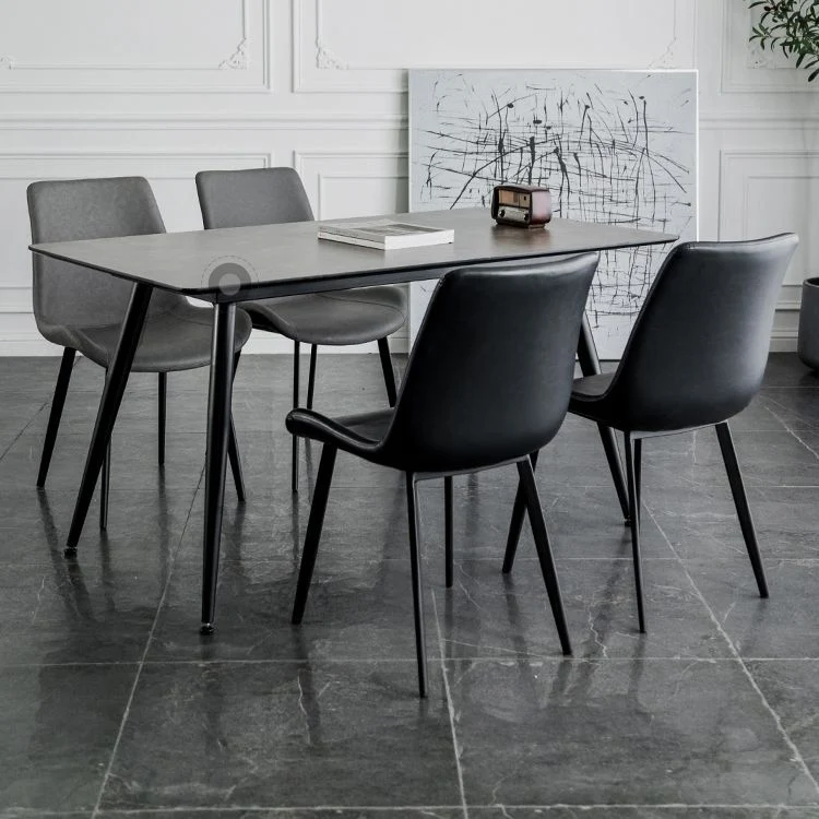Sedia laterale da pranzo metallo stile nordico Sedia laterale da pranzo senza braccioli per cucina Clearhalo