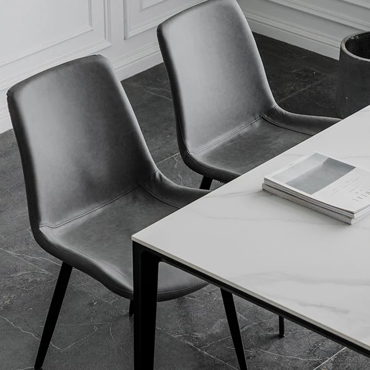 Sedia laterale da pranzo metallo stile nordico Sedia laterale da pranzo senza braccioli per cucina Clearhalo