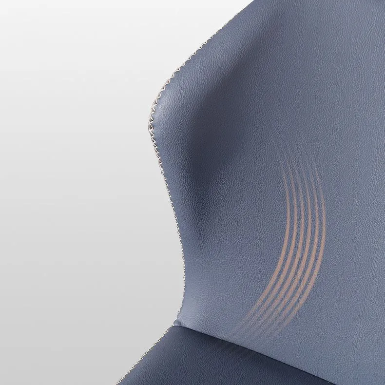 Sedia laterale da pranzo minimalista nera con schienale massiccio Sedia laterale da pranzo imbottita metallo Clearhalo
