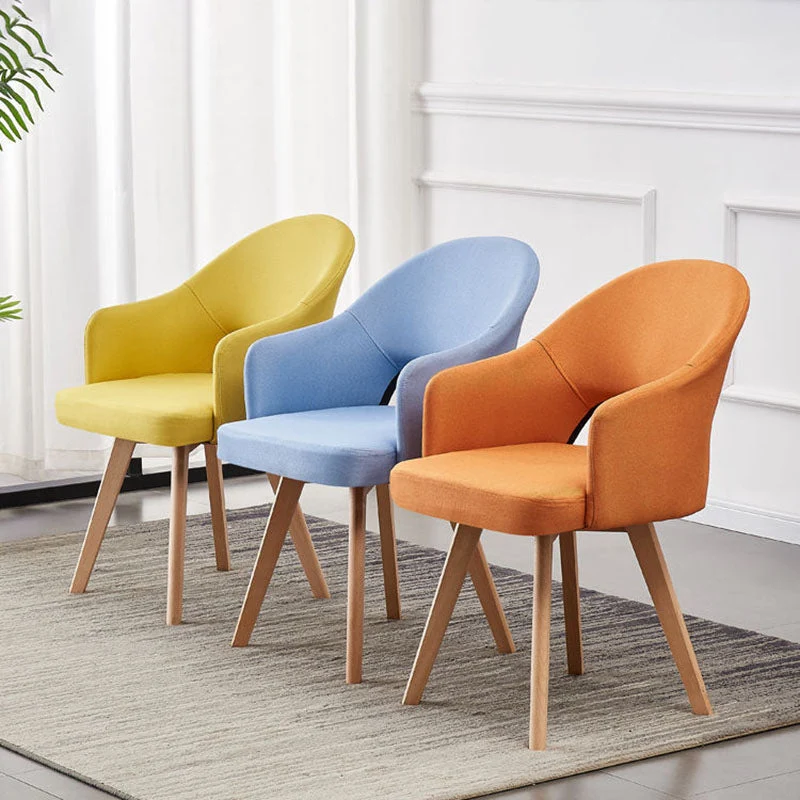 Sedia laterale da pranzo moderna con schienale aperto Sedia laterale tessuto per la casa Clearhalo