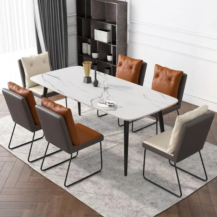 Sedia laterale da pranzo pelle con schienale massiccio industriale senza braccioli Clearhalo