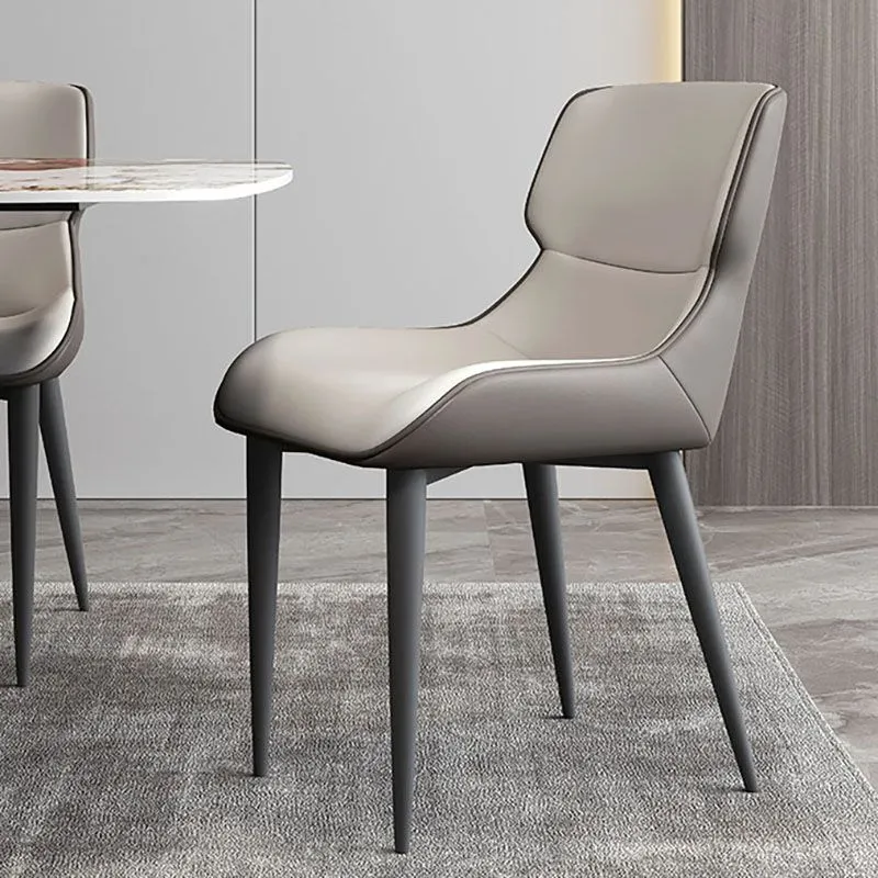 Sedia laterale da pranzo pelle dal design industriale per sedia Wingback con bracciolo domestico Clearhalo