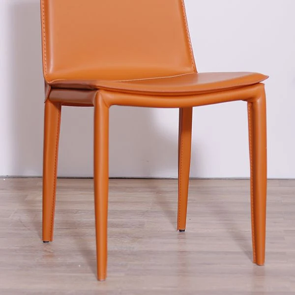 Sedia laterale da pranzo pelle stile moderno, sedia laterale senza braccioli con schienale massiccio Clearhalo