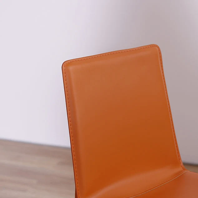 Sedia laterale da pranzo pelle stile moderno, sedia laterale senza braccioli con schienale massiccio Clearhalo