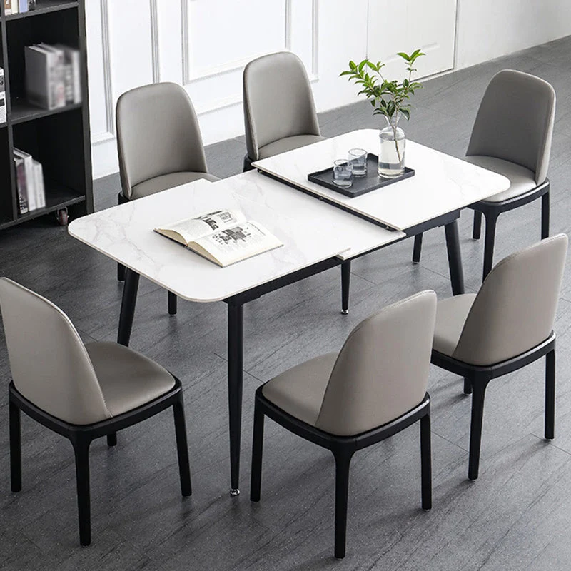 Sedia laterale da pranzo per la casa, sedia laterale da pranzo pelle Glam, con schienale massiccio, nero Clearhalo