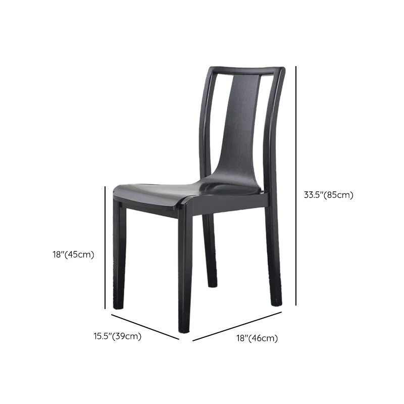 Sedia laterale da pranzo per cucina contemporanea Sedia laterale con schienale doghe legno nero Clearhalo