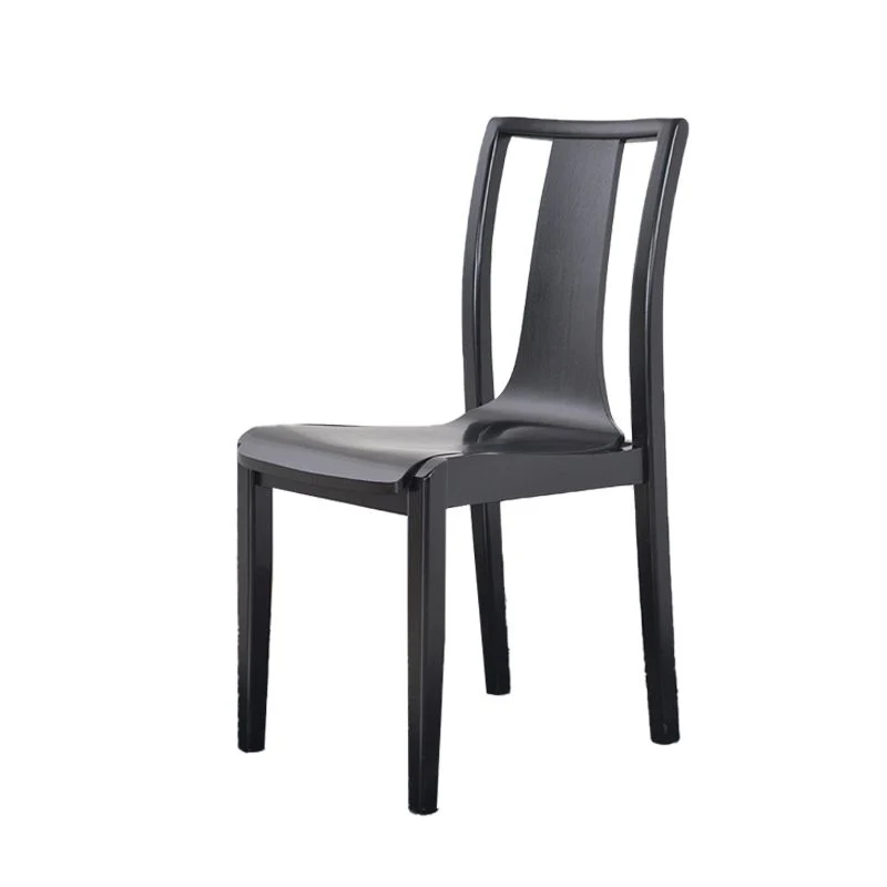 Sedia laterale da pranzo per cucina contemporanea Sedia laterale con schienale doghe legno nero Clearhalo