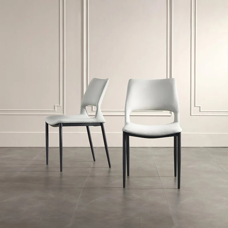 Sedia laterale da pranzo per cucina industriale Sedia laterale metallo con schienale aperto Clearhalo