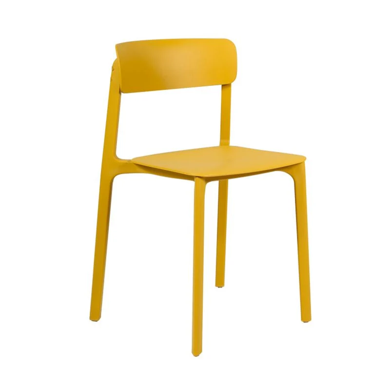 Sedia laterale da pranzo stile moderno impilabile plastica con schienale aperto Clearhalo