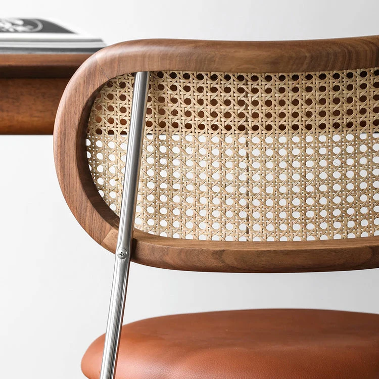 Sedia laterale da pranzo stile moderno pelle PU con schienale aperto per sala da pranzo Clearhalo