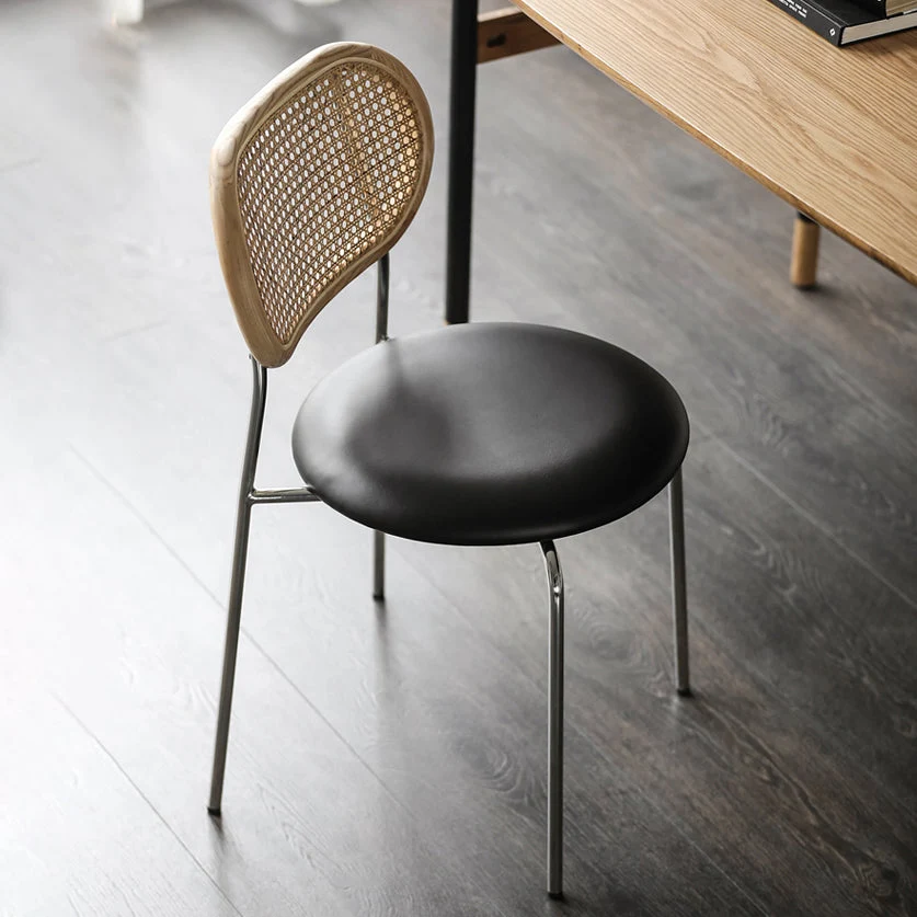 Sedia laterale da pranzo stile moderno pelle PU con schienale aperto per sala da pranzo Clearhalo
