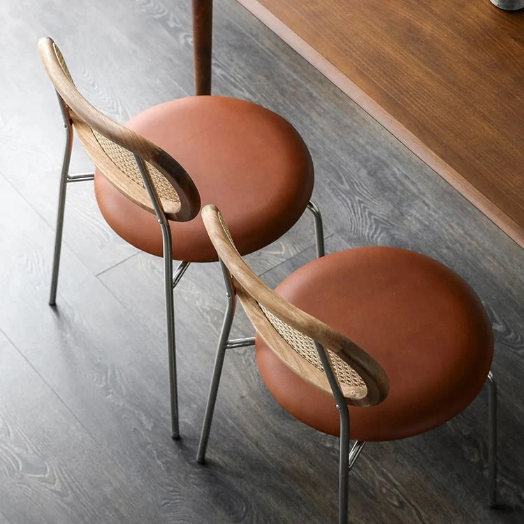 Sedia laterale da pranzo stile moderno pelle PU con schienale aperto per sala da pranzo Clearhalo