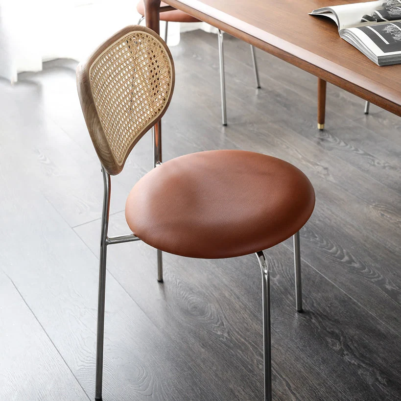 Sedia laterale da pranzo stile moderno pelle PU con schienale aperto per sala da pranzo Clearhalo