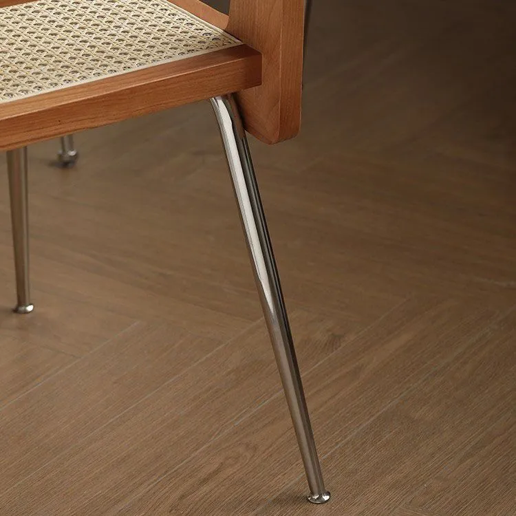 Sedia laterale da pranzo stile moderno rattan con schienale canna per sala da pranzo Clearhalo