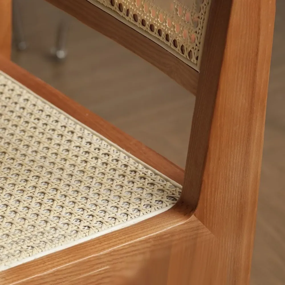 Sedia laterale da pranzo stile moderno rattan con schienale canna per sala da pranzo Clearhalo
