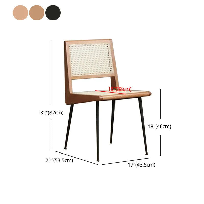 Sedia laterale da pranzo stile moderno rattan con schienale canna per sala da pranzo Clearhalo