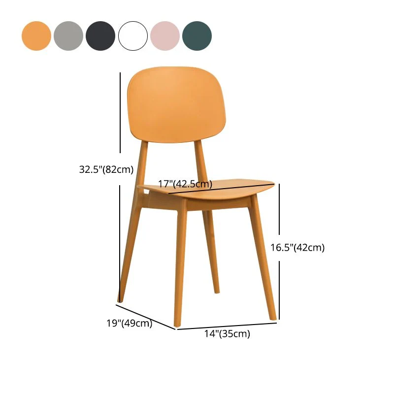 Sedia laterale da pranzo stile nordico con schienale aperto per sedie da pranzo plastica per la casa senza braccioli Clear...