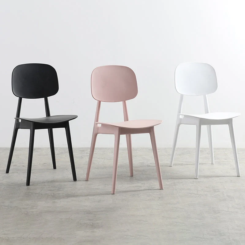 Sedia laterale da pranzo stile nordico con schienale aperto per sedie da pranzo plastica per la casa senza braccioli Clear...