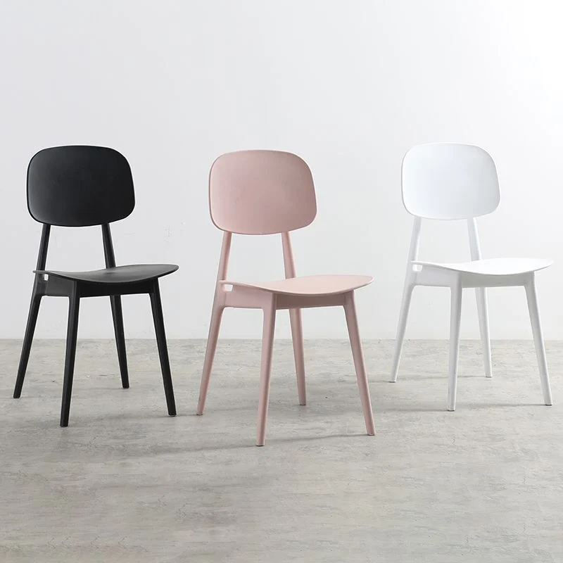 Sedia laterale da pranzo stile nordico con schienale aperto per sedie da pranzo plastica per la casa senza braccioli Clear...