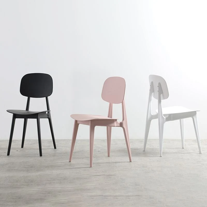 Sedia laterale da pranzo stile nordico con schienale aperto per sedie da pranzo plastica per la casa senza braccioli Clear...