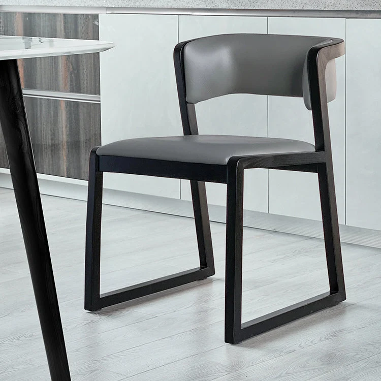 Sedia laterale da pranzo tradizionale legno Sedia laterale da pranzo con schienale aperto per uso domestico Clearhalo