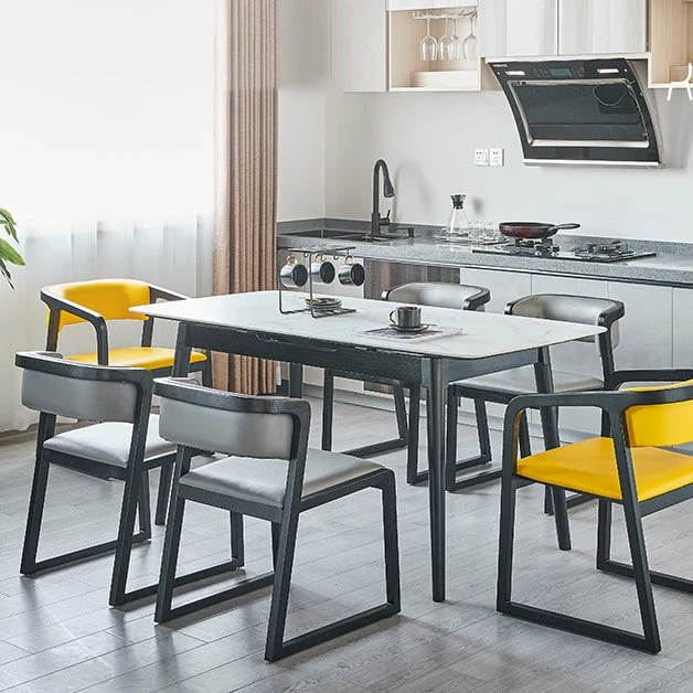Sedia laterale da pranzo tradizionale legno Sedia laterale da pranzo con schienale aperto per uso domestico Clearhalo