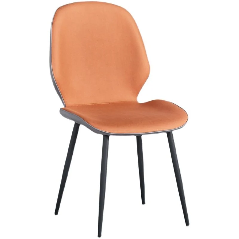 Sedia laterale scandinava per la casa Sedia da sala da pranzo metallo imbottita con schienale massiccio Clearhalo