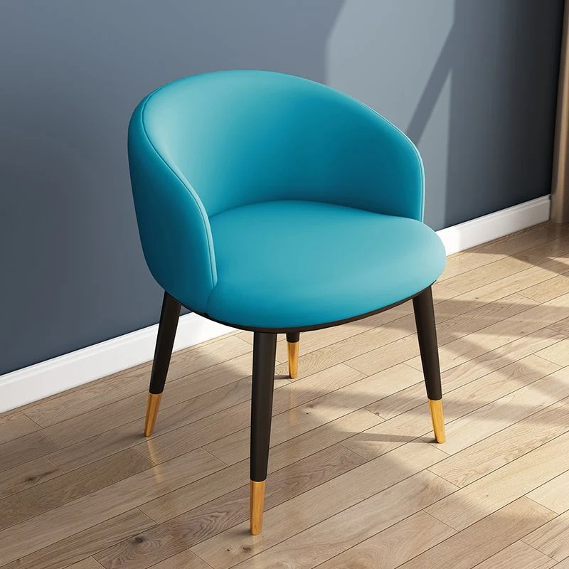 Sedia laterale scandinava per interni Parsons, sedia da sala da pranzo imbottita con schienale metallo Clearhalo