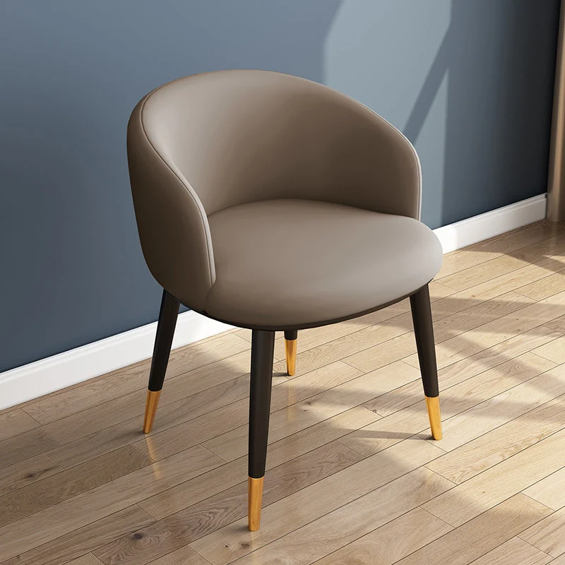 Sedia laterale scandinava per interni Parsons, sedia da sala da pranzo imbottita con schienale metallo Clearhalo