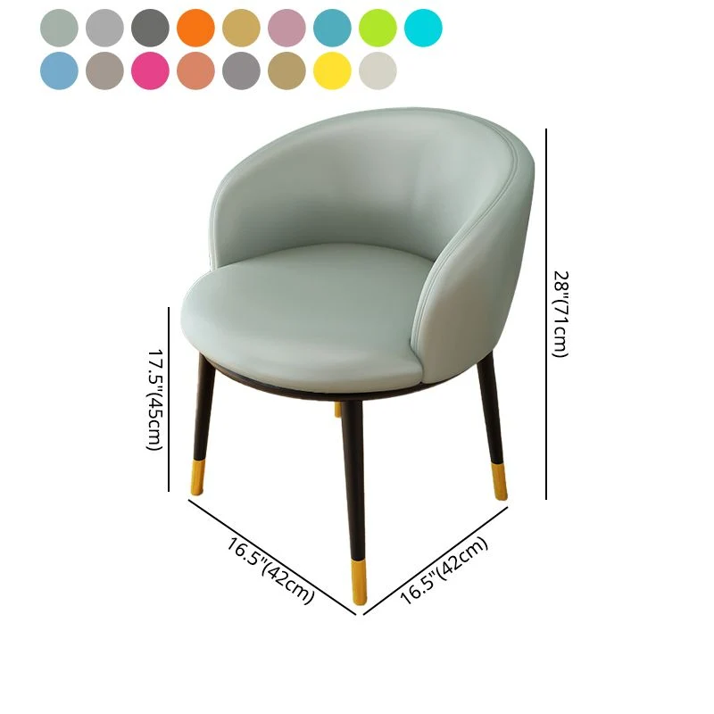 Sedia laterale scandinava per interni Parsons, sedia da sala da pranzo imbottita con schienale metallo Clearhalo