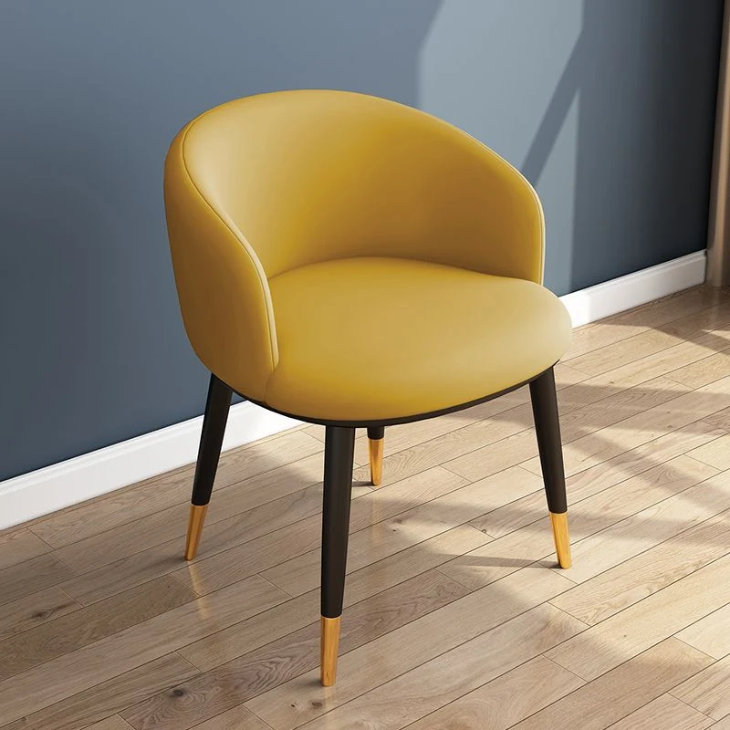 Sedia laterale scandinava per interni Parsons, sedia da sala da pranzo imbottita con schienale metallo Clearhalo