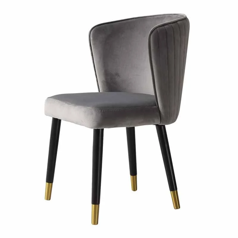 Sedia laterale scandinava per interni Sedia da sala da pranzo con schienale alto imbottita legno Clearhalo