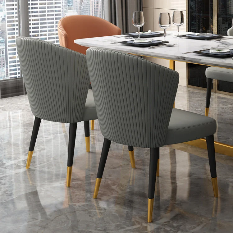 Sedia laterale scandinava per interni Sedia da sala da pranzo con schienale legno imbottito Clearhalo