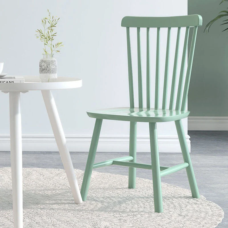 Sedia laterale scandinava per interni Sedia da sala da pranzo con schienale Windsor imbottito legno (set di 2) Clearhalo
