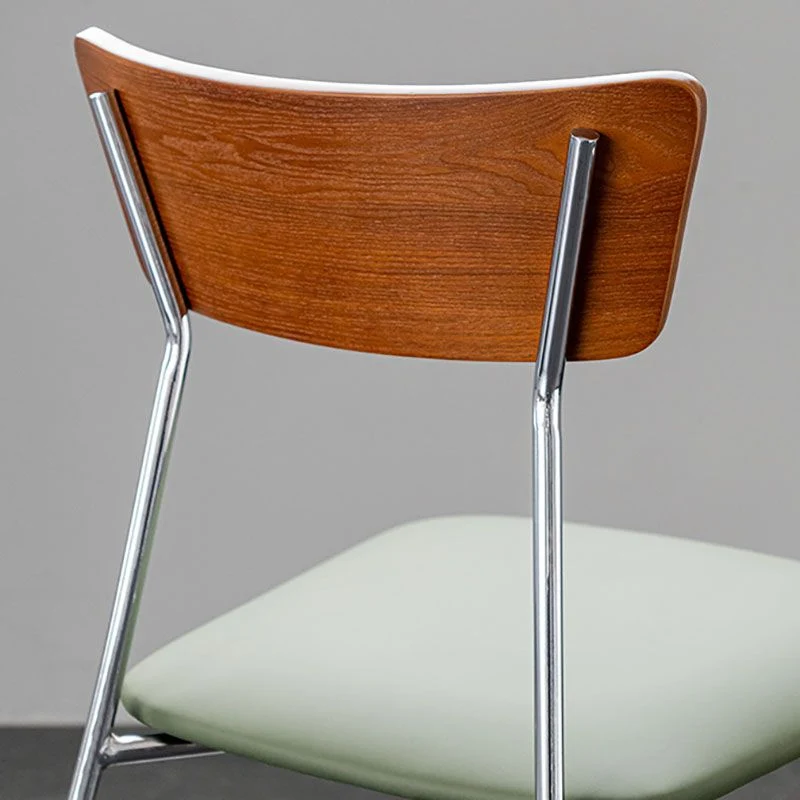 Sedia laterale stile industriale con schienale aperto Sedia laterale ecopelle Clearhalo
