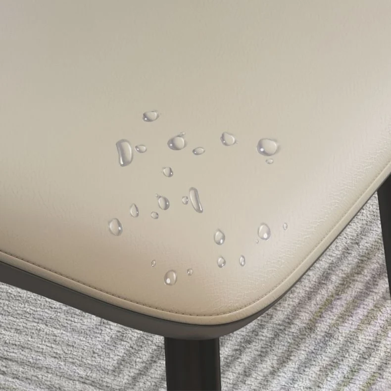 Sedia laterale stile industriale ecopelle con 4 gambe metallo Sedia laterale da pranzo con schienale aperto Clearhalo