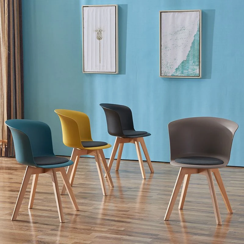 Sedia laterale stile moderno Sedia da pranzo legno massello di rovere Clearhalo